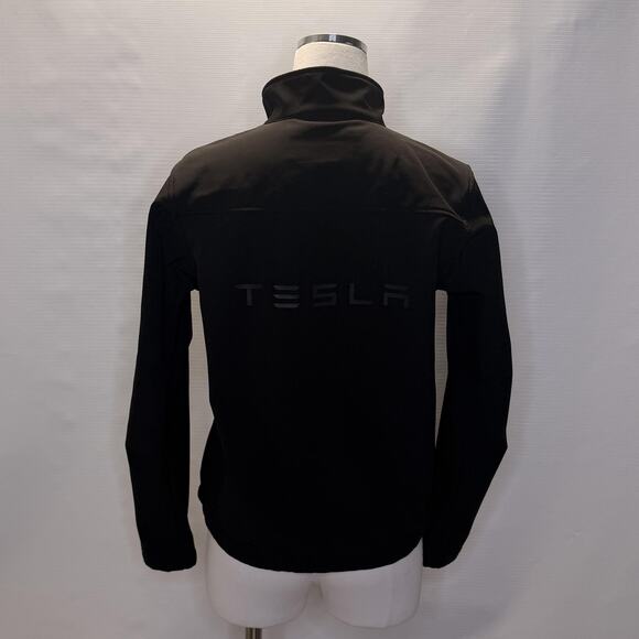 Tesla Jacket Womens Small Black Softshell Full Zip Fleece Lined Logo Embroidered - Picture 3 of 12